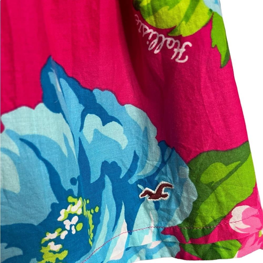 Hollister Y2K Floral Mini Skirt Pink Blue Boho Skater Festival Size M - Picture 8 of 8